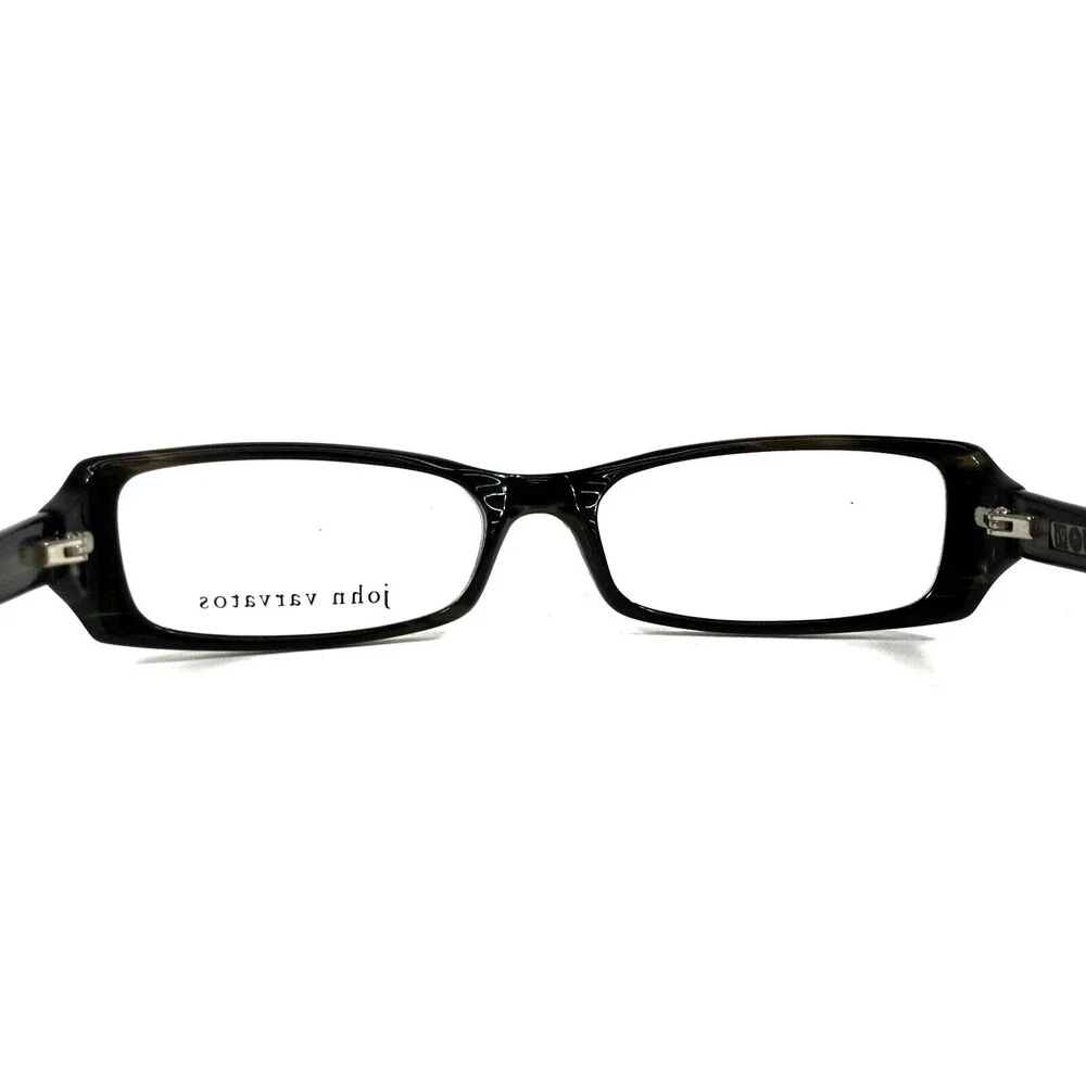 John Varvatos Eyeglasses Frames V303 BLACK HORN Rectangle Full Rim 52-16-140